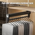 thumbnail image 3 of OIUR Pull-Out Pants Rack Heavy Duty Aluminum Alloy Space Saving Retractable Wardrobe Closet Top Mount Trousers Organizer Sliding Rod Clothes Storage Hanger, 3 of 6