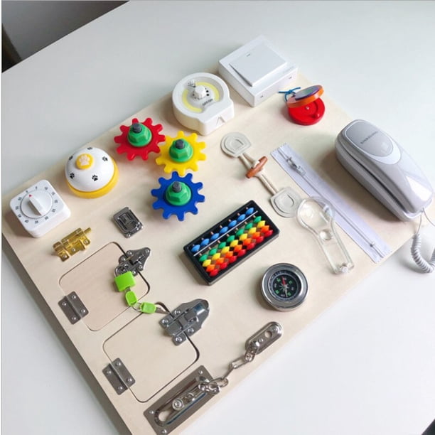 Busy Montessori Unlock Toy Essential Educational Sensory Board For Toddlers Busyboard Intelligence Development Educational heqiyong LED