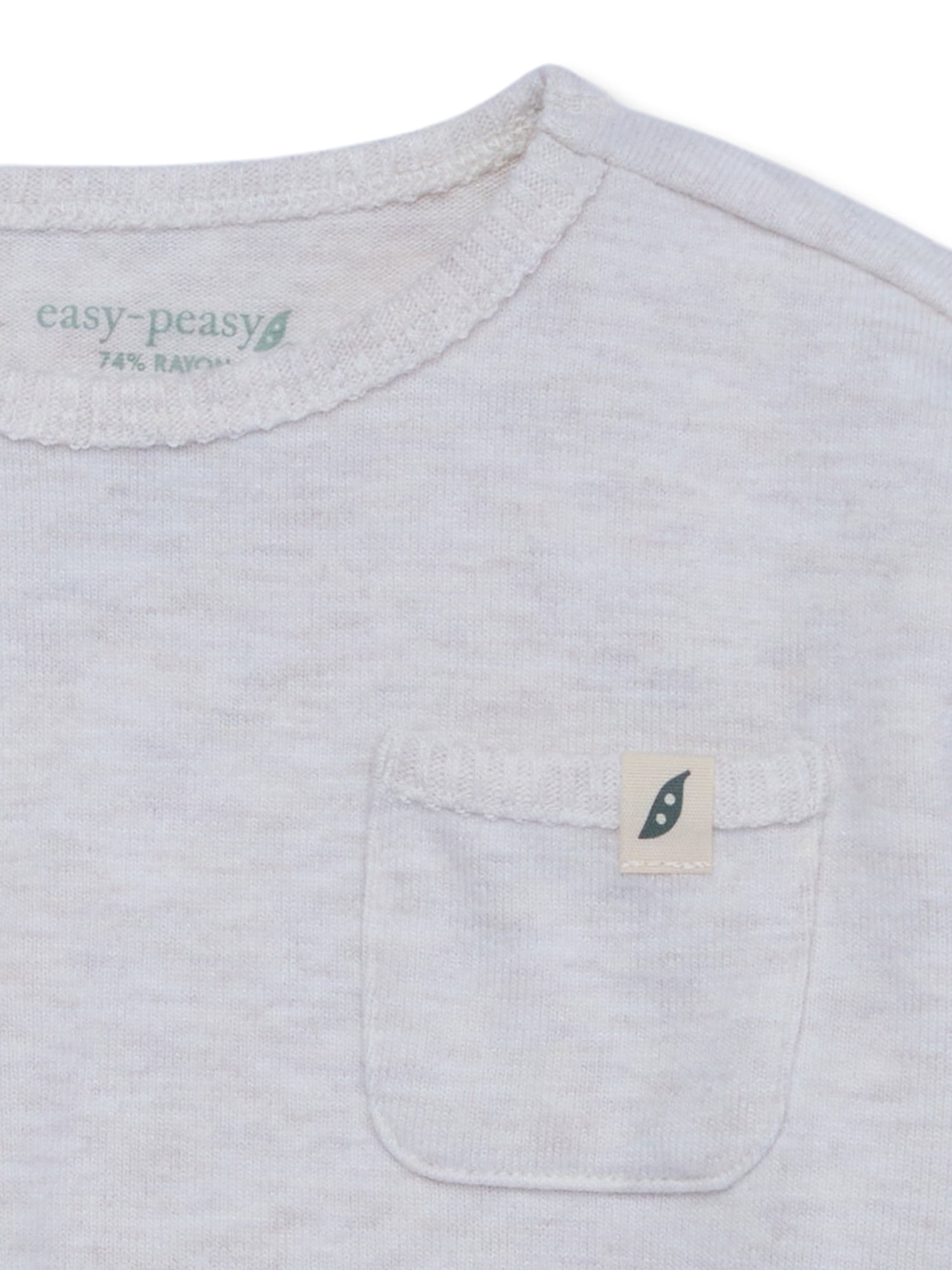 easy-peasy Baby Long Sleeve Hacci Pocket Sweatshirt, Sizes 0-24 Months