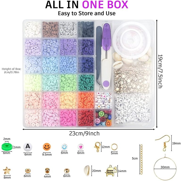 Paodey 20,000 Pcs Clay Beads Bracelet Making Kit, 120 Colors 6 Boxes  Polymer Kit