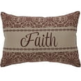 thumbnail image 3 of VHC Brands Custom House Burgundy Tan Jacquard Faith Pillow 9.5x14, 3 of 3