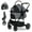 Gray, variant on LINLUX Pet Stroller w/ 4 Wheels, Foldable Puppy Strollers for Dogs Cats, Iron Pet Carrier 50 lbs, Black