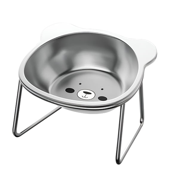 ACDANC Elevated Pet Bowl Stainless Steel Dog Cat Food Water Bowl with Non-Slip Base Wide Rim Raised Feeding Station Single Bowl Pet Dish for Dogs Cats Easy Clean Durable Metal Food Water Container