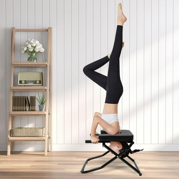 Yoga Headstand , Foldable Yoga Inversion Chair, Headstand Trainer for Practice Head Stand, Shoulderstand and Strength Training, 330.7lbs Bearing