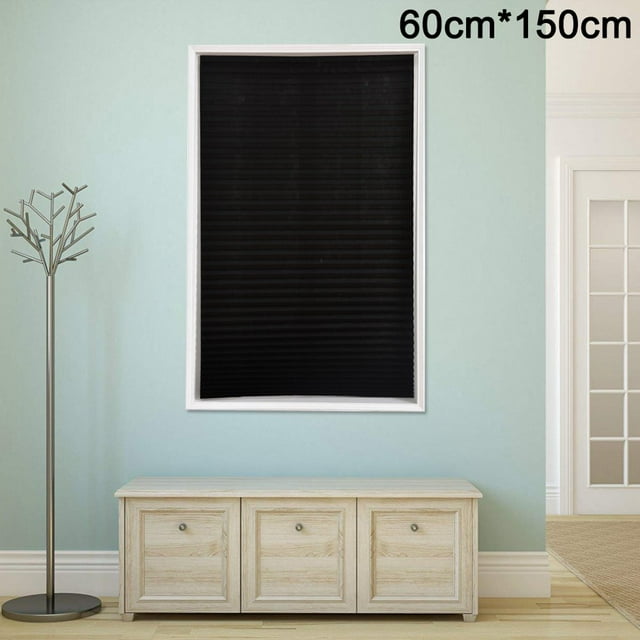 Nouveau Store Alvéolé Plissé en Papier Filtrant la Lumière, Adhésif, à Montage Intérieur, Sans Cordon