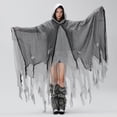 thumbnail image 3 of Gupgi Adult Halloween Witch Cloak Ripped Grim Reaper Hood Cape Cosplay Outfit, 3 of 9