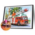 thumbnail image 2 of 5D bricolaje completo taladro diamante pintura camión de bomberos cruz puntada mosaico Kit decoración de la pared Hugtrwg Para estrenar, 2 of 8