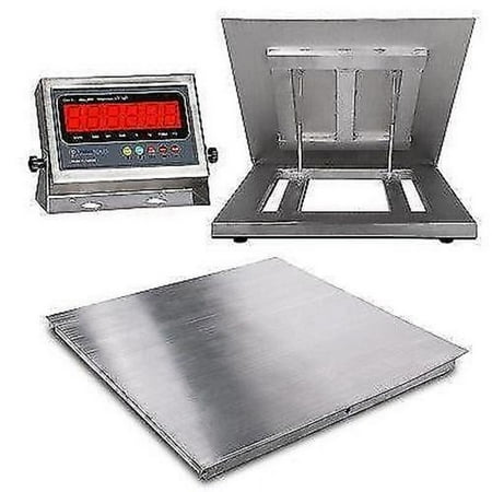 4'x4' (48"x48") Stainless Steel Floor Scale & Indicator | 1,000 lbs x .2 lbs