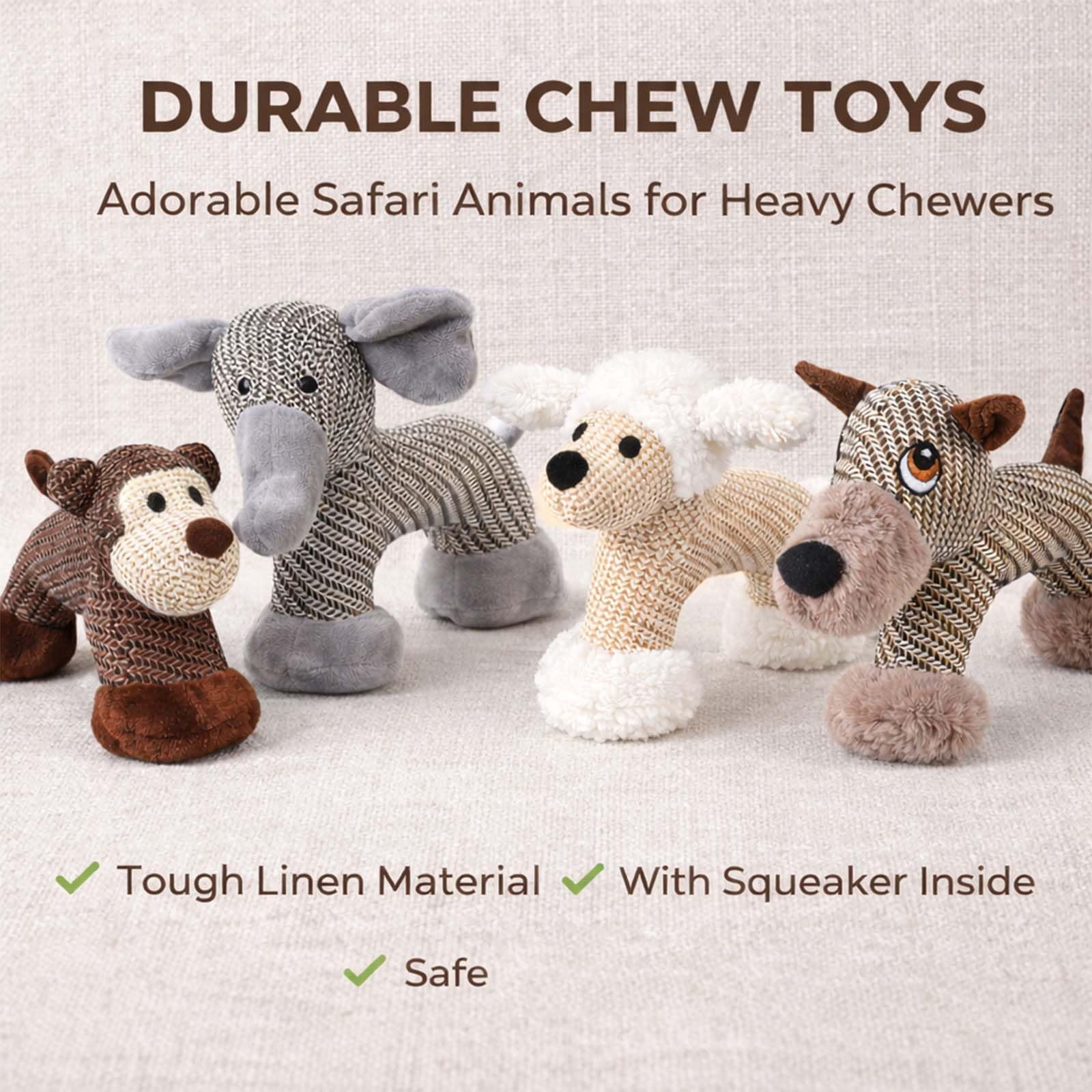 Interactive Squeaky Chew Toy for Dogs Strong Chewers Teething Fabric Play Stress Relief Companion Small Medium Large TOPLIU (11"x7.48")