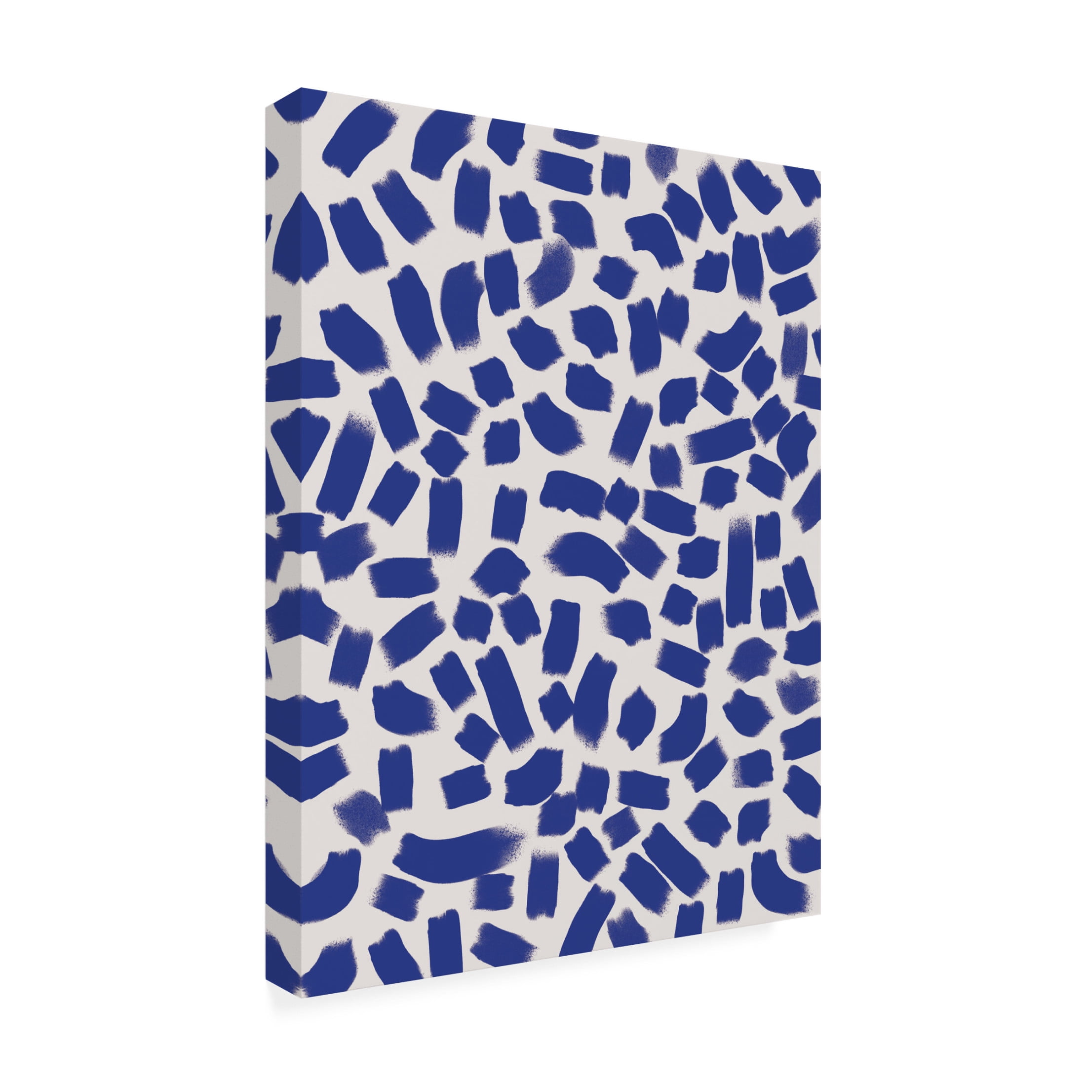 Canvas Wall Art - Treechild 'Blue Strokes Pattern' Wall Art for Living Room, Bedroom, or Office D?cor by Trademark Fine Art - 35 x 47 Inches