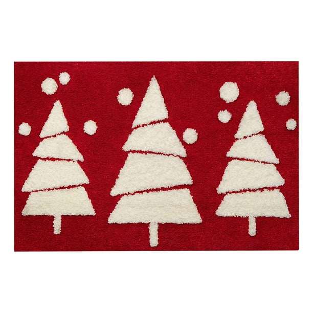 Decoración Del Baño de Navidad Navidad Alfombra de Puerta de Vacaciones, Alfombra Antideslizante Del Baño de Nochebuena, Alfombra de Piso de Navidad Alfombra de Puerta de Navidad