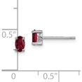 thumbnail image 2 of Sterling Silver Rhodium-Plated 5X3mm Oval Created Ruby Post Earrings (5 X 3) Made In China qbe29jul, 2 of 5