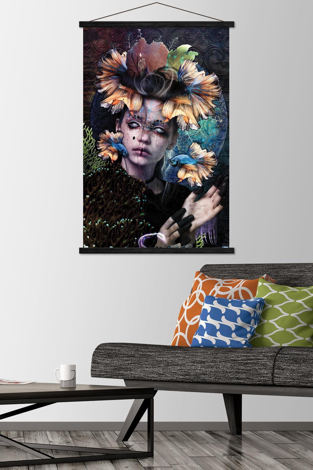 Jena DellaGrottaglia: Cosmic Zodiac - Pisces Wall Poster with Magnetic Frame, 22.375" x 34"