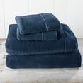 thumbnail image 6 of Great Bay Home Solid Velvet Plush Warm and Cozy Fleece Sheet Set  (California King, Denim Blue), 6 of 6