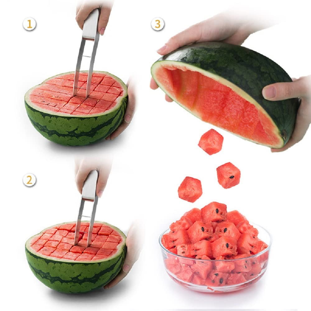 Watermelon Slicer, Stainless Steel Watermelon Cube Cutter, Fruit