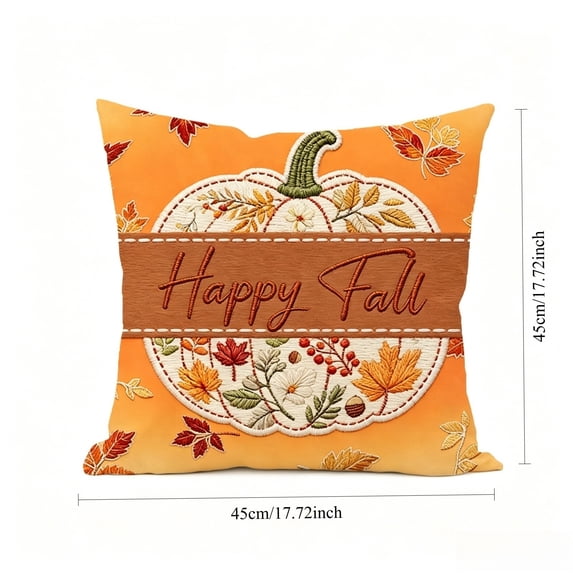 Thanksgiving And Fall Pillow Covers 18x18 Inch Fall Pumpkin Maple Leaf Throw Pillowcase Case For Thanksgiving Pillow Rural Couch Sofa Bed Indoor Outdoor Decor