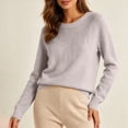 thumbnail image 6 of MYAOYINo Boundaries Womens Glitter Front Detail Round Neck Knit Top Long Sleeve Elegant Blouse, 6 of 9