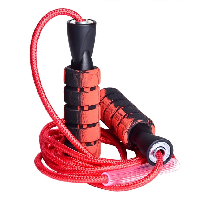 Generic Gradient Foam Cotton PVC Skipping Rope with Ergonomic Handles - Red, Blue, or Black - 280cm Length for Effective Fat Burning Workouts