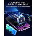 thumbnail image 3 of Coche Bluetooth, [Cargador rápido PD de 30 W+QC 3.0] [Micrófono dual y refuerzo de graves más fuerte] Transmisor FM Bluetooth 5.0 con retroiluminación de 8 colores y soporte U Dis, 3 of 5