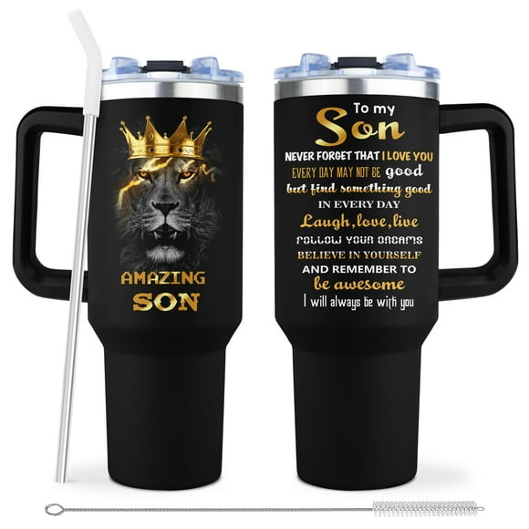 Vaso de café Muilzon To My Son 1.2 L con asa y pajita