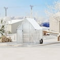 thumbnail image 3 of Senfot 6 x 4ft Walk-in Greenhouse Heavy-Duty Aluminum Frame Polycarbonate Panels Quick Setup Roof Vent Large Outdoor Greenhouse Kit for Garden Backyard Clear, 3 of 9