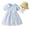 10#Light Blue, variant on Sibling Matching Solid Peter Pan Collar Girl Dress Kids Puff Sleeve Button Dress Matching Boy Suspender Short Outfit Sets