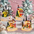 thumbnail image 4 of Xecvkr Christmas Resin Gingerbread House Small Santa Snowman Microlandscape LED Music Light Collectible Tabletop Decoration Holiday Gift Battery Powered 1pc, 4 of 7