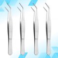thumbnail image 4 of 4Pcs 4cm Stainless Steel Anti-static Tweezer Tine Tweezer for Electronics Repair Jewelry Making Laboratory Work(Silver), 4 of 7