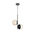 thumbnail image 3 of Eclipse 2 Lights Black Pendant With Frosted White Glass, 3 of 5