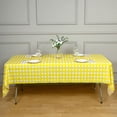 thumbnail image 2 of Efavormart Buffalo Plaid Tablecloth | 54" x 108" White/Yellow Rectangular Spill Proof Tablecloths | Disposable Checkered Plastic Vinyl Waterproof Tablecloths, 2 of 5