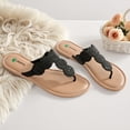 thumbnail image 4 of Women's Bohemian Bling Flat Slide Sandals Rhinestone Decor Rubber Sole Summer Thong Sandals, 4 of 6