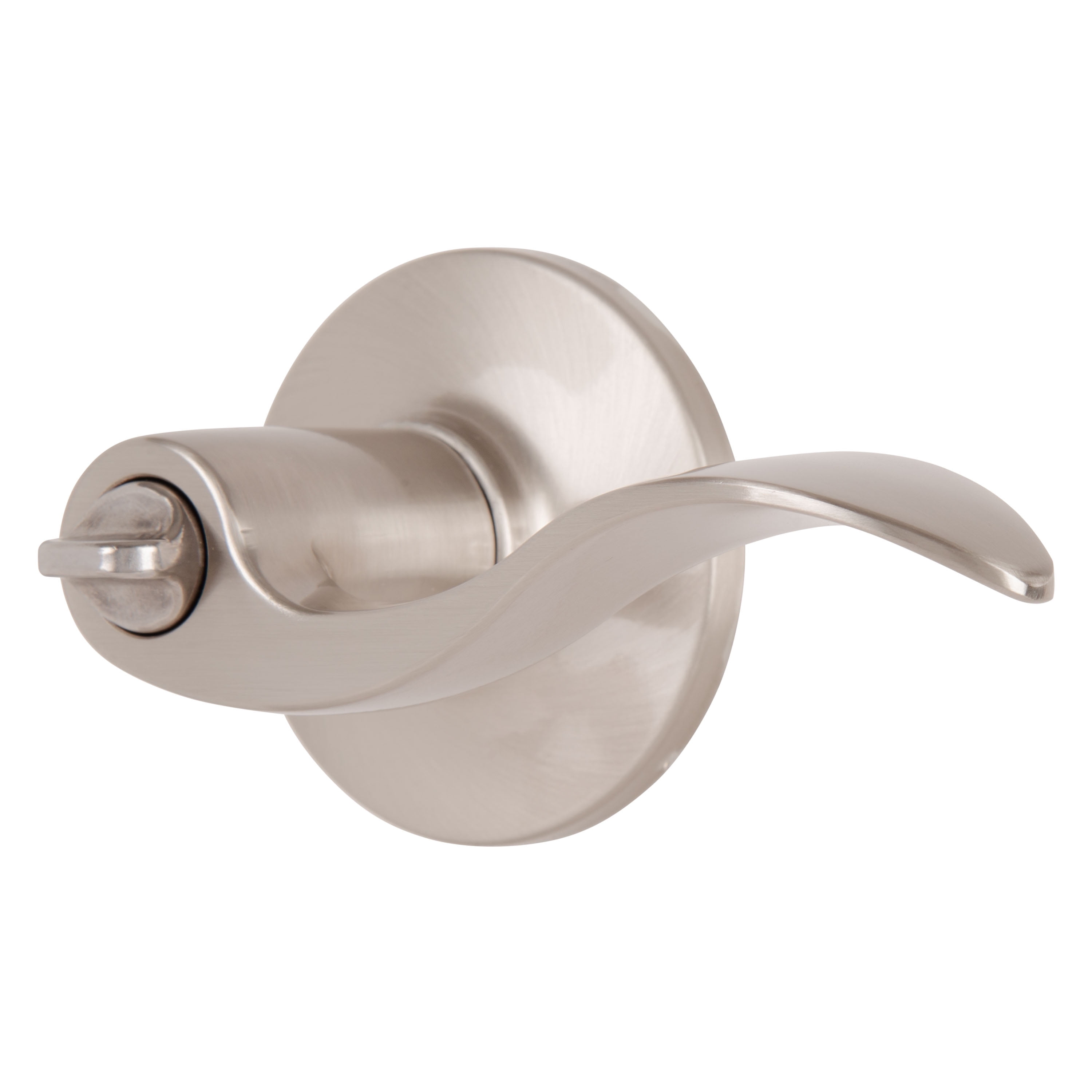 (2 pack) Brinks Interior Locking/ Privacy Modern Wave Style Lever Doorknob, Satin Nickel Finish