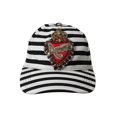 thumbnail image 2 of Dolce  Gabbana Black White Stripe Amore Heart Applique Baseball Hat, 2 of 6
