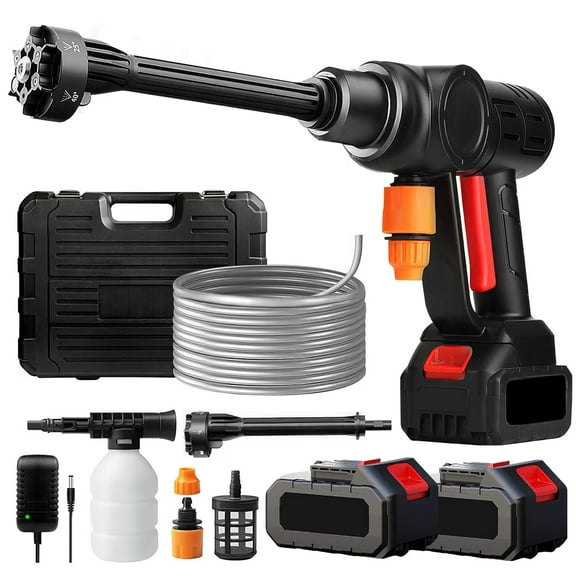Upgrade 990PSI Cordless High Pressure Washer Gun, 6.0Ah Battery Powered Pressure Washer with 6-in-1 Adjustable Nozzle, Portable Handheld Power Washer for Car, Home Cleaning & Garden Watering