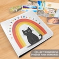 thumbnail image 4 of FORMRS 3 Ring Photo Album 4"x6" Self Adhesive Large Capacity PU Leather Cover, Black Cat Rainbow, 4 of 8
