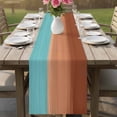 thumbnail image 4 of Blue Brown Ombre Table Runner 72 Inches, Modern Abstract Gradient Art Bed Runner Dresser Scarves Tabletop for Indoor Outdoor Parties/Ceremony/Banquet, 18" x 72", 4 of 8