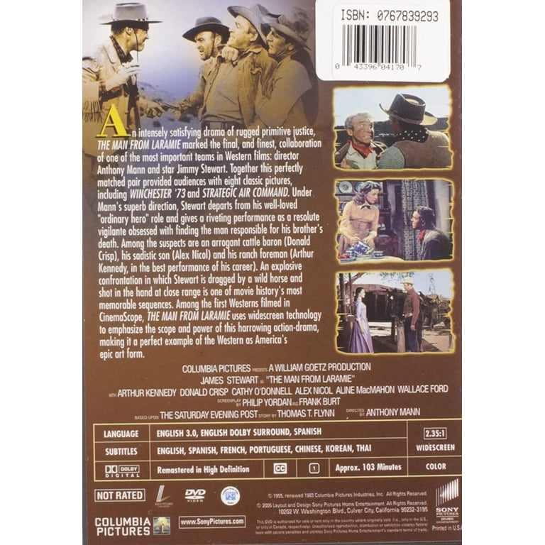Sony Pictures The Man From Laramie - Classic Western DVD Starring