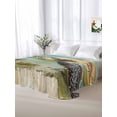 thumbnail image 5 of Ocean Turtle California King Size Flat Sheet, Wrinkleproof & Fadeproof Cooling Flat Bed Sheet Only, Coastal Coral Illustration Retro Painting Breathable Soft Bedding Top Sheets 108 x 98 Inches, 5 of 8