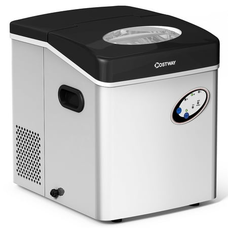 - Costway Stainless Steel Ice Maker Countertop 48lb Per Day Freestanding Portable Icemaker