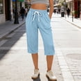 thumbnail image 4 of XuJwPNcy Women's Summer Capri Sweatpants Casual Sports Cropped Lounge Pants High Waisted Athletic Joggers with Pockets, 4 of 6