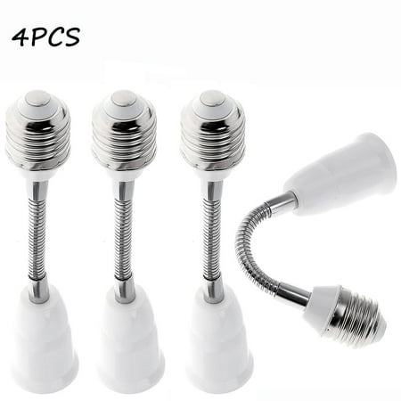 

Dsseng 4Pcs E27 Light Bulb Socket Extender Adapter E27 To E27 Flexible Extension All-Directional Light Adjustable Converter For Led Lamp Recessed Spotlight Etc