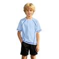 thumbnail image 1 of Boys Rash Guard Crew Neck Short Sleeve T-Shirts Youth Quick Dry Beach Rashguard, 1 of 6