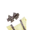 thumbnail image 3 of Sinhoon Infant Girls Summer 2Pcs Clothes Set Baby Leopard Print Fly Sleeve Square Neck Romper Bow Hair Band Suit 6-12 Months, 3 of 7