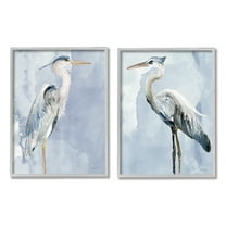 Stupell Industries Heron Birds Standing Blue Sky Watercolor Painting , 11 x 14, Design by Stellar Design Studio