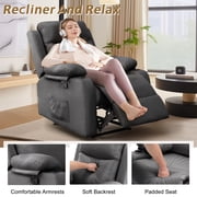 Korser Manual Small Recliner Chair with Fixed Base for Small Spaces Linen Fabric for Living Room,Dark Grey