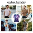 thumbnail image 5 of Honeii Cool Lion Head print Polo Shirt, a classic short-sleeved, button-down golf shirt designed for menX-Large, 5 of 6