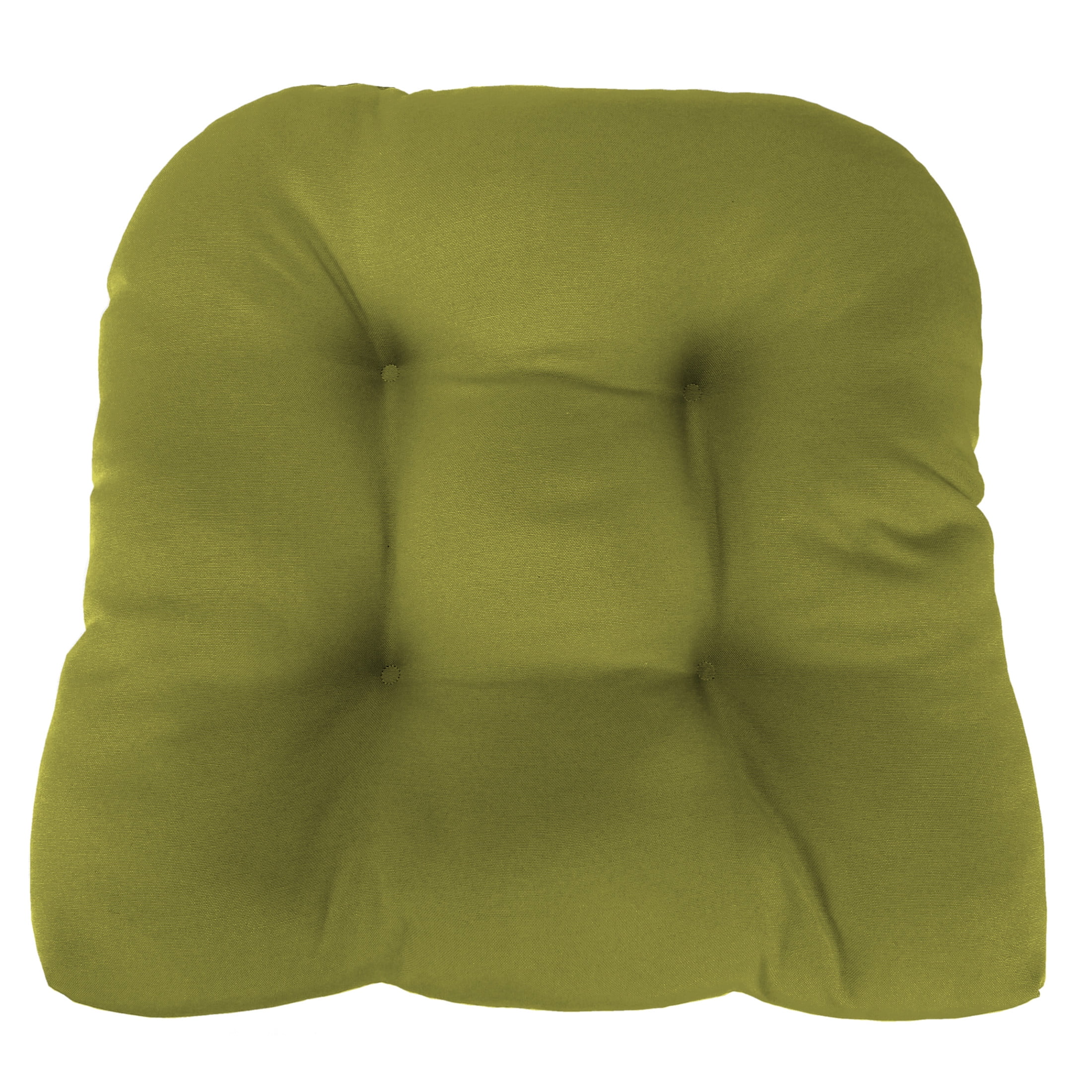 Jordan Manufacturing 3-Piece Veranda Kiwi Green Solid Tufted Outdoor Cushion with 1 Wicker Bench Cushion and 2 Wicker Seat Cushions
