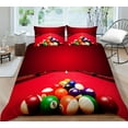 thumbnail image 1 of Home Textiles Highend 3D Billiards Printing Red Background Bedding Cover Suit High Quality Pillowcase,Twin (68"x86"), 1 of 4