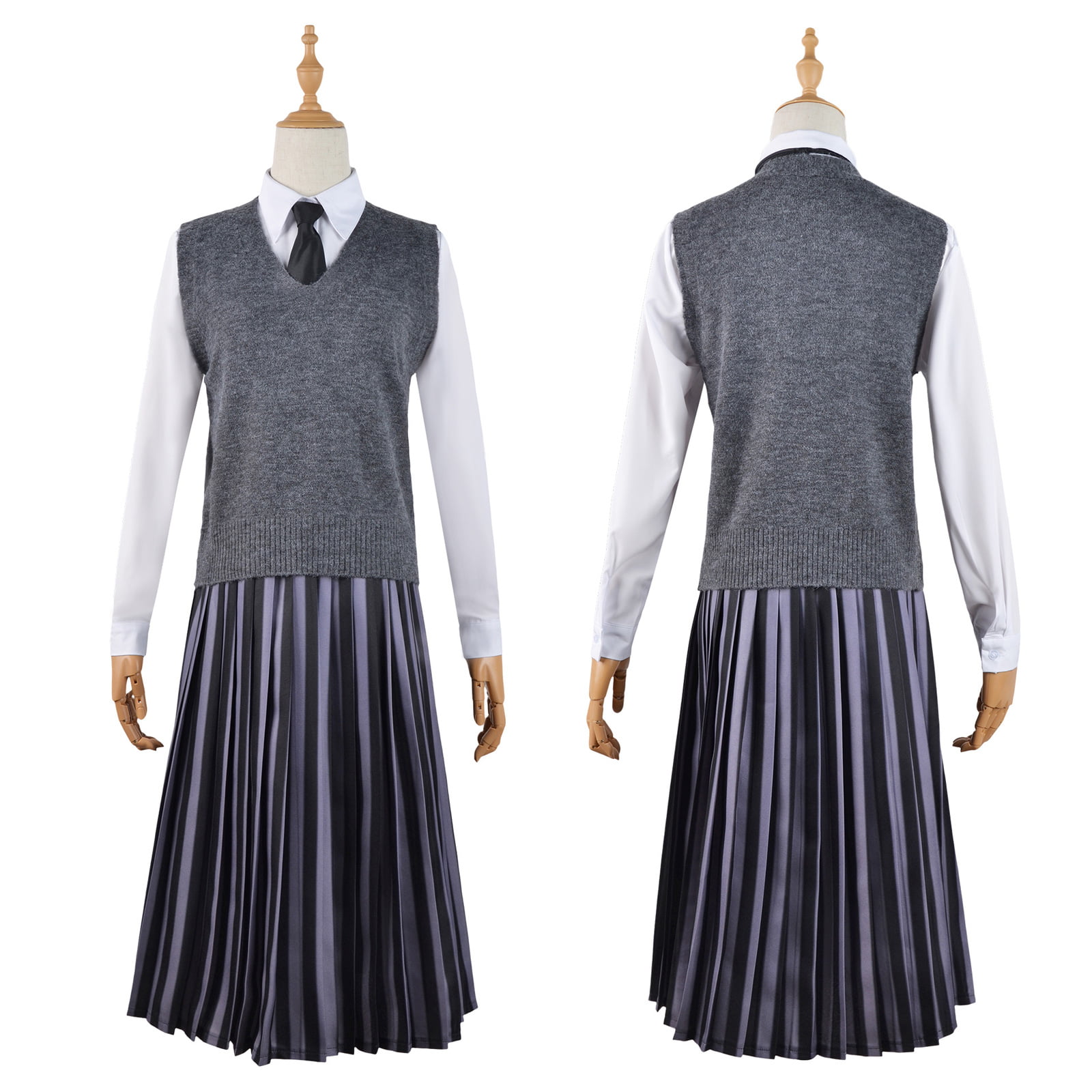  Kids Wednesday Addams School Uniform Girls Wednesday Dress  Cosplay Costume Striped Coat Dress Sweater Halloween Outfits (Gray, 4  Years(Height 39.3-43.3)) : Clothing, Shoes & Jewelry
