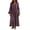 Dark Purple #03, variant on Women V Neck Button Front Maxi Dress Ruffle Flare Long Sleeve Empire Waist Tiered Pleated Loose Boho Vacation Dress